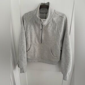 Lululemon Scuba Oversized Funnel-Neck Half Zip M/L Light Gray